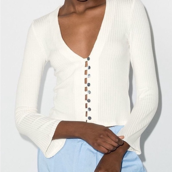 Reformation Gellar Knit Top in White - Picture 1 of 4